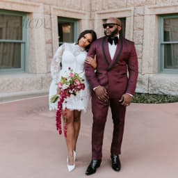 Civil Wedding Dress High Neck Full Lace Long Sleeve Applique Corset Mini Bride Gown Plus Size Short After Party Dress Customized