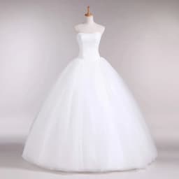 Cheap Fashion Simple Classic Ball Gown ivory Wedding Dress Lace Up Sweet Strapless Sleeveless vestido de noiva lace Appliques