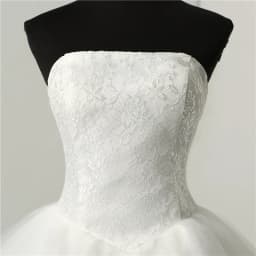 Cheap Fashion Simple Classic Ball Gown ivory Wedding Dress Lace Up Sweet Strapless Sleeveless vestido de noiva lace Appliques