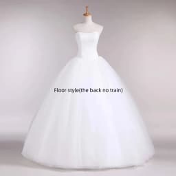 Cheap Fashion Simple Classic Ball Gown ivory Wedding Dress Lace Up Sweet Strapless Sleeveless vestido de noiva lace Appliques
