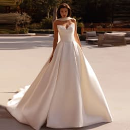 BONJOURY Graceful Wedding Dresses for Women A-line Beading Sleeveless Button Court Train Vestidos Novias Boda Customized