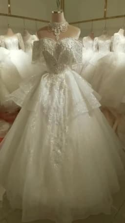 Customized Detechable Necklace Europe Luxury Wedding Dresses 2026 Ivory And Champage Gilter Tulle Bride Dress Women WX0371