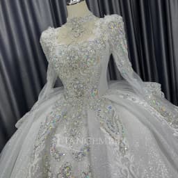 Long Sleeves Wedding Dresses For Women 2025 Square Collar Chapel Wedding Gowns Bridal Gowns Sequins платье свадебн
