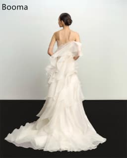 Booma Mermaid One Shoulder Simple Organza Wedding Dresses Sleeveless Pleat Brides Gown Custom Made 2025
