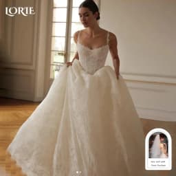 LORIE Vintage Lace Wedding Dress A-Line Strapless Appliques Princess Bridal Gown V Corset 3D Flower Ball Bride Gown Customized