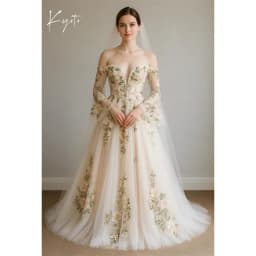 Kyoto Customized Bell Sleeveless Flower Embroidery Wedding Dress Sweetheart Lace-up Back vestidos de novia Floor-length Gown