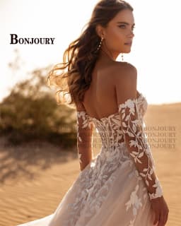BONJOURY Classic Off the Shoulder Wedding Dresses for Bride Lace Appliques Sweetheart Pleat A-line Abito Da Sposa Customized