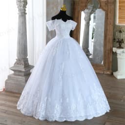 Customized Ivory Off The Shoulder Women Gown Princess White Wedding Dresses for Brides Floor or Train With Lace Edge Real Video