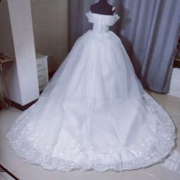 Customized Ivory Off The Shoulder Women Gown Princess White Wedding Dresses for Brides Floor or Train With Lace Edge Real Video