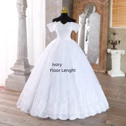 Customized Ivory Off The Shoulder Women Gown Princess White Wedding Dresses for Brides Floor or Train With Lace Edge Real Video