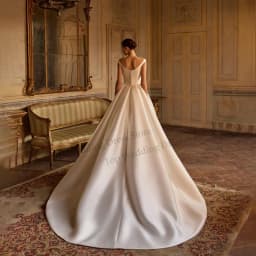 Minimalist Off Shoulder Satin Wedding Dress A Line Strapless Bridal Gowns With Button Vestido De Noiva Casamento Customized