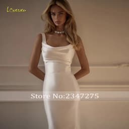 Loverxu Mermaid Sexy Wedding Dresses Scalloped Sleeveless Vestido De Novia Matte Satin 2 In 1 Vintage Custom Made Bridal Gown