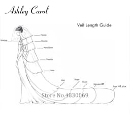 Ashley Carol Customized Wedding Veils With Comb Lace custom made length Cathedral Wedding Veil Wedding Accessories