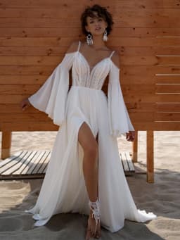 Lakshmigown Puffy Long Sleeve Boho Wedding Dress 2025 Robe Mariee Sexy Bridal Beach Summer Wedding Dresses Side Split Customized