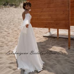 Lakshmigown Puffy Long Sleeve Boho Wedding Dress 2025 Robe Mariee Sexy Bridal Beach Summer Wedding Dresses Side Split Customized