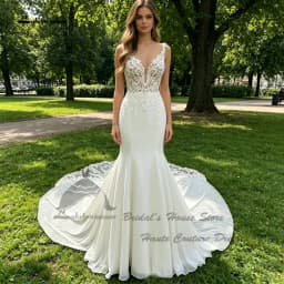 Lakshmigown Civil Lace Boho Mermaid Wedding Dresses 2026 V Neck Sexy Bridal Gowns Chiffon Beading Spaghetti Straps Customized