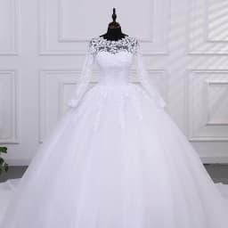 Long Sleeve Wedding Dresses Cheap Wedding Dress Pure White Wedding Dresses With Train Customized Brides Party Dress 2025 New