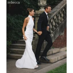 Rebecca Customized Halter Neck Plain Fabric Prom Dress Mermaid vestidos de noche Floor-Length Sleeveless Evening Dresses 2026