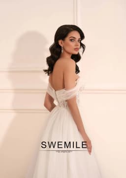 SWEMILE Fancy Slit 2026 Wedding Dresses A-line Off the Shoulder Bridal Gown Appliques Vestidos De Novia Plus Size Customized