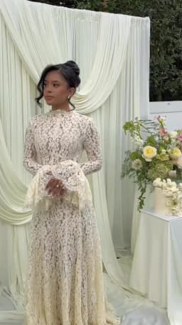Vintage Long Bare Sleeves High Neck Lace Bridal Grown Wedding Dresses Custom Made 2026 Vestido De Noival