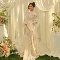 Vintage Long Bare Sleeves High Neck Lace Bridal Grown Wedding Dresses Custom Made 2026 Vestido De Noival