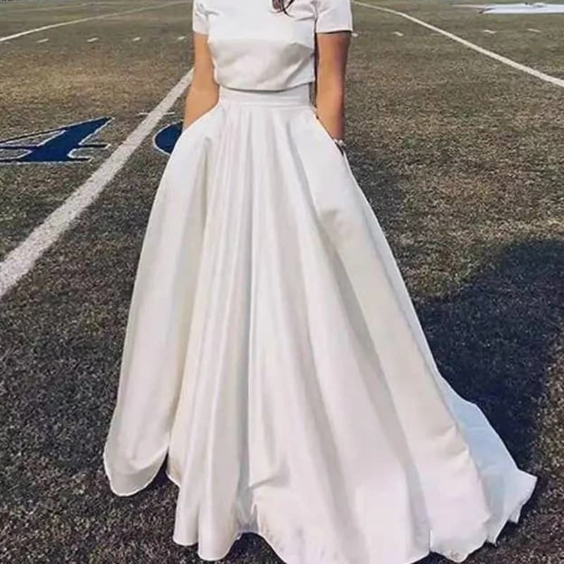 Satin Bridal Detachable Train Wedding Removable Skirt With Pocket for Dresses Formal Party Bridal Overskirts Customized 2025