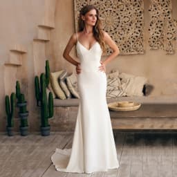 Customized Simple Bride Wedding Gown Church 2026 Spaghetti Strap Mermaid Bridal Gown Deep V Neck Backless Civil Wedding Dresses
