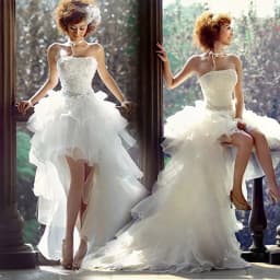 JIERUIZE White Organza Hi Low Wedding Dresses Lace Appliques Lace Up Back Front Short Long Back Wedding Gowns Customized