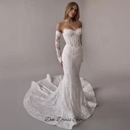 Temperament Mermaid Sleeveless Wedding Dress Elegant Organza Customized Robe de mariée Dreamy Lace Appliques Vestido De Novia