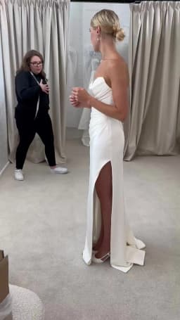 Strapless Sweetheart Satin Mermaid Wedding Dress Ruched High Slit White Bridal Gown Reception Custom Sizes Vestido De Novia