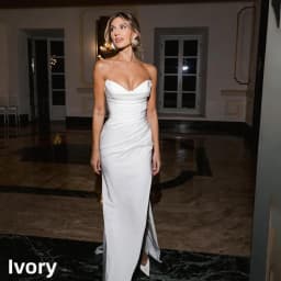 Strapless Sweetheart Satin Mermaid Wedding Dress Ruched High Slit White Bridal Gown Reception Custom Sizes Vestido De Novia