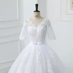 Luxury Full Sleeve Wedding Dress White New Sexy V-neck Bride Dress With Train Ball Gown Princess Classic Wedding Gown Customized