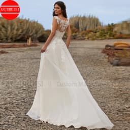 Elegant Lace Appliques Wedding Gown For Women 2026 V Neck A Line Tulle Boho Wedding Dress Party Bride Gown Vestido De Noiva