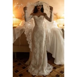 Kyoto Customized Ivory Off the Shoulder Gorgeous Lace Wedding Dress Lace-Up Sweep Train vestidos de noche Mermaid robe de mariée