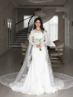 Fashion Mermaid Wedding Dresses O Neck Long Sleeve Satin Bride Dress for Women Vestido De Novia Garden Bridal Gown Customized