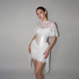 Satin Mini Wedding Dresses Bride Straight High Neck Lace Appliques Vestido De Novia Cap Sleeve Short Bride Gowns Customized