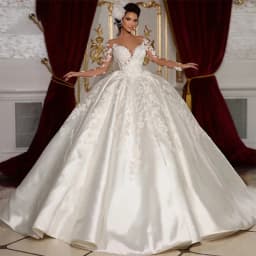 Long Sleeves Wedding Dress Embroidery Lace Robe De Mariée Princess Ball Gown Customized Bride Dress Vestidos De Novia