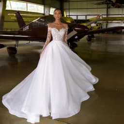 Customized Off Shoulder Wedding Dresses Organza 2025 Strapless Full Sleeve Bridal Gowns for Women New Summer Vestido De Novia