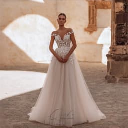 QICHE Elegant Lace Appliqued A-Line Wedding Dresses Women Cap Sleeves O-Neck Open Back Pleat Tulle Vestidos De Novia Customized