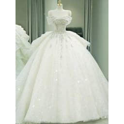 2025 New Off Shoulder Wedding Dress Lace Up Luxury Bridal Dresses Ball Gown Sweep Train Plus Size Vestido De Noiva  Customized