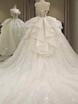 2025 New Off Shoulder Wedding Dress Lace Up Luxury Bridal Dresses Ball Gown Sweep Train Plus Size Vestido De Noiva  Customized