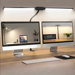 Double Head Desk Lamp Clip-on LED 3 Modes Brightness Adjustable USB Adapter Suitable for Reading Studying Piano Monitors Office