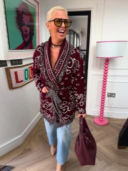 Women's Boho Print Knit Cardigan Top Fringe Trim Belted Long Sleeve Sweater Lace-up Coat 2025 New High Street Outerwear Outfit