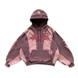 Fashion Color Matching Creative Pattern Patchwork American Harajuku Pullover 2000s Street Rock Vitality Long Sleeve Loose Hoodie