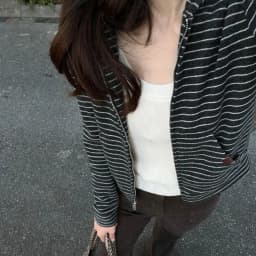 Striped Hooded Sweatshirt Women Long Sleeve Korean Zip Sportswear Spring Fall Loose Casual Harajuku Y2K Preppy Style Coat