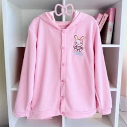 Japanese Cartoon Embroidery Cute Hoodies Y2k Aesthetic Women Kawaii Rabbit Ear Hooded Sweatshirts Causal Pink Tops Hoody Coat