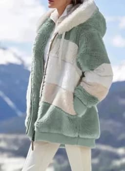 Customizable 2025 New UZZDSS Winter Women Coat Fashion Casual Stitching Plaid Clothes Hooded Zipper Ladies Coat Women Jacket
