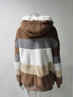 Customizable 2025 New UZZDSS Winter Women Coat Fashion Casual Stitching Plaid Clothes Hooded Zipper Ladies Coat Women Jacket