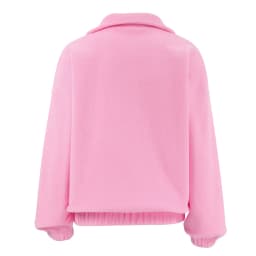Linad 2025 Street Chic Pink Zipper Sweatshirt Female Spring Casual Long Sleeve Ladies Tops Fashion Loose Berber Fleece Shirt