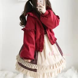 Korean Sweet Kawaii Lolita Fungus Hoodie Cardigans Loose Long Sleeve Sweater Mujer Y2k Street Thicked Warm Woolen Coat Autumn